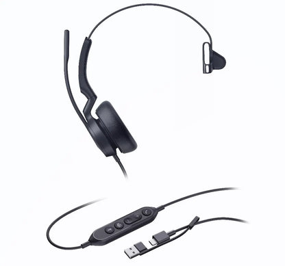 Yealink UH46 Mono Teams USB-C/A Microsoft Certified Teams USB Wired Headset 3-Noise-Canceling Mic... - Image 3