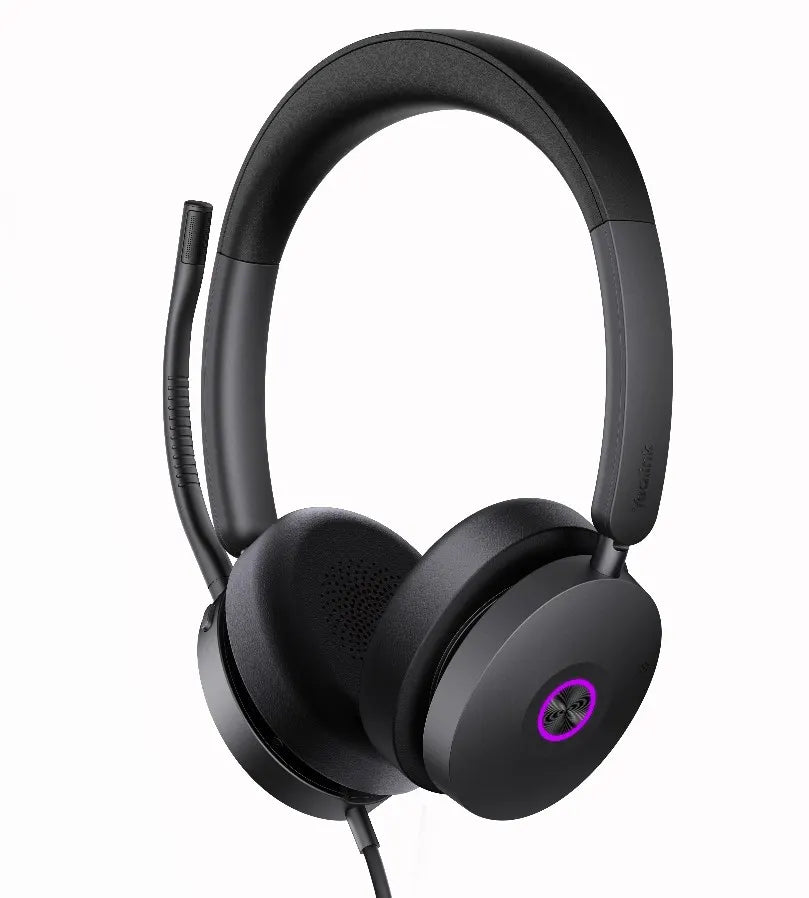 Yealink UH48 UC USB Wired Headset Hybrid Active Noise Cancellation, Four-Microphone Noise-canceli...