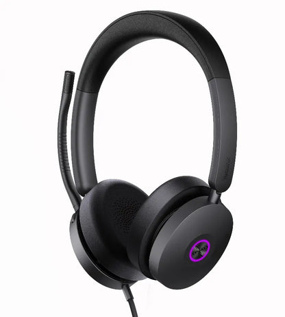 Yealink UH48 UC USB Wired Headset Hybrid Active Noise Cancellation, Four-Microphone Noise-canceli...