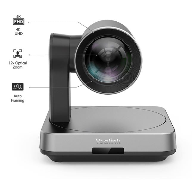 Yealink UVC84 Video Conference Camera for Medium and Large Room, True 4K Ultra HD Video, 12x opti...