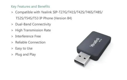 Yealink WF50 V1 Dual Band WiFi USB Dongle - SIP-T42U/T43U/T46U/T48U/T53 IP Phone, High Transmissi... - Image 3