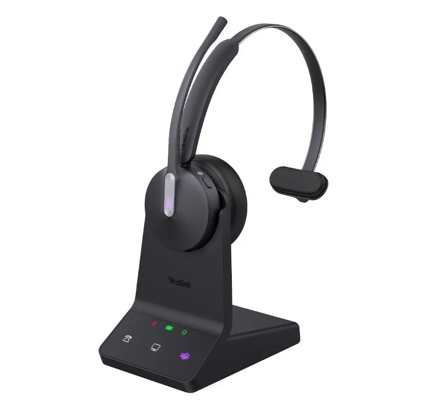 Yealink WH64 Mono UC DECT Wireless Headset, DECT  Bluetooth Wireless Technology, 3-Mic Noise Canc...