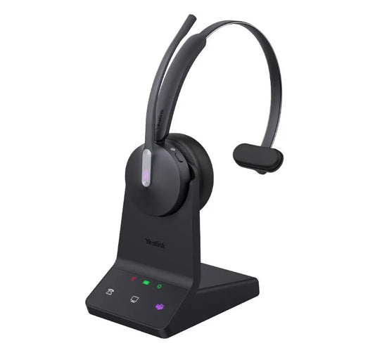 Yealink WH64 Mono UC DECT Wireless Headset, DECT  Bluetooth Wireless Technology, 3-Mic Noise Canc...