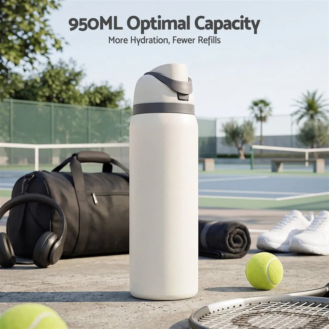 Everfit 950ML Insulated Water Bottle with Straw Stainless Steel Drink Bottle - Image 6