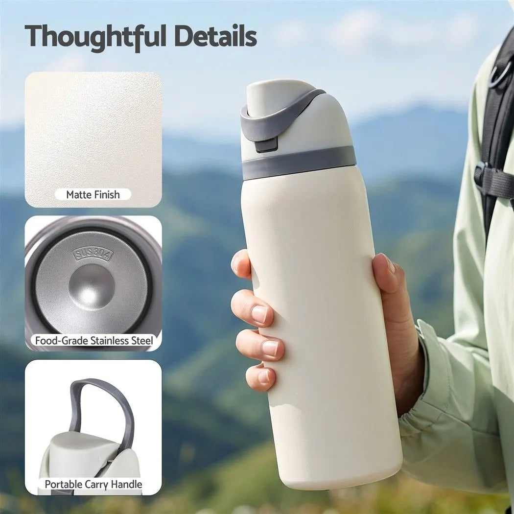 Everfit 950ML Insulated Water Bottle with Straw Stainless Steel Drink Bottle - Image 8