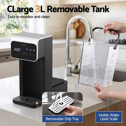 Devanti Instant Hot Water Dispenser 3L Heating Kettle 2400W Touch Control Water Black - Image 7