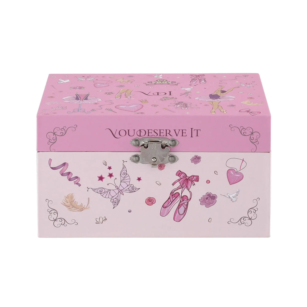 Keezi Kids Jewellery Box Organiser for Girls Kids Music Box Princess Pink - Image 4