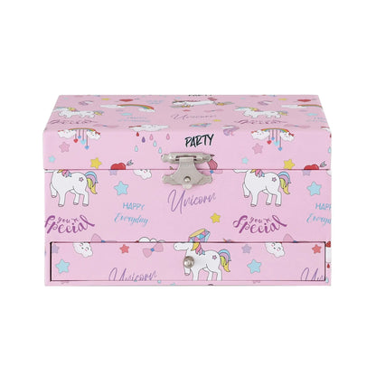 Keezi Kids Jewellery Box Organiser for Girls Kids Music Box with Mirror - Image 4