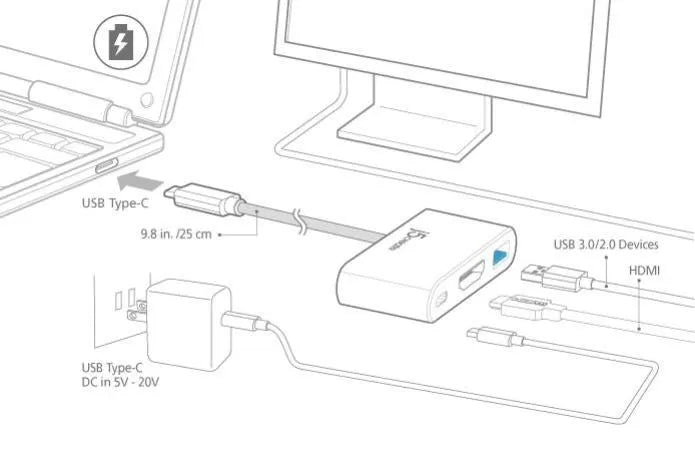 J5create USB Type-C to HDMI &USB 3.0 - Notebook Accessories - Image 2