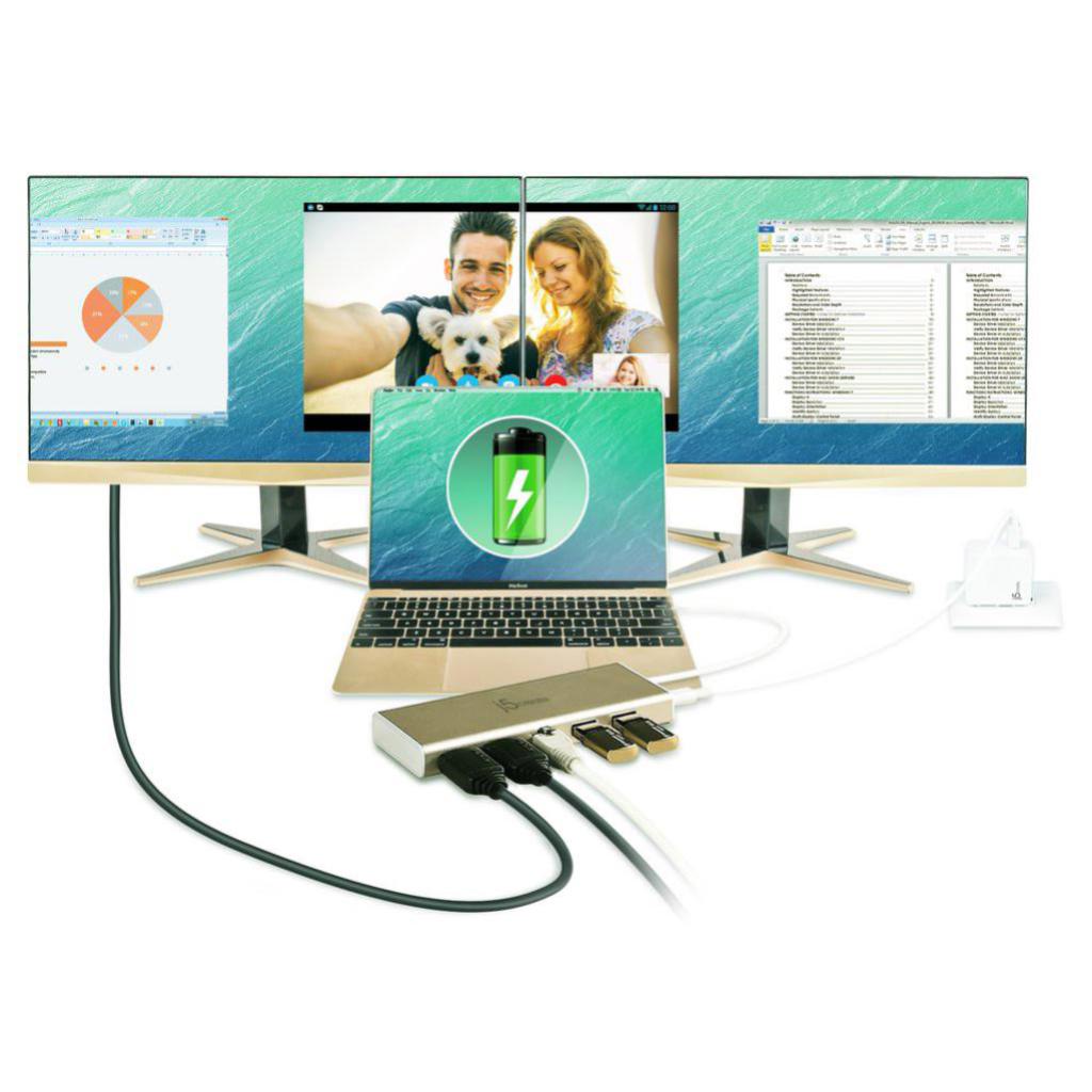 J5create JCD381 USB-C Dual HDMI Dock - Docking Stations - Image 2