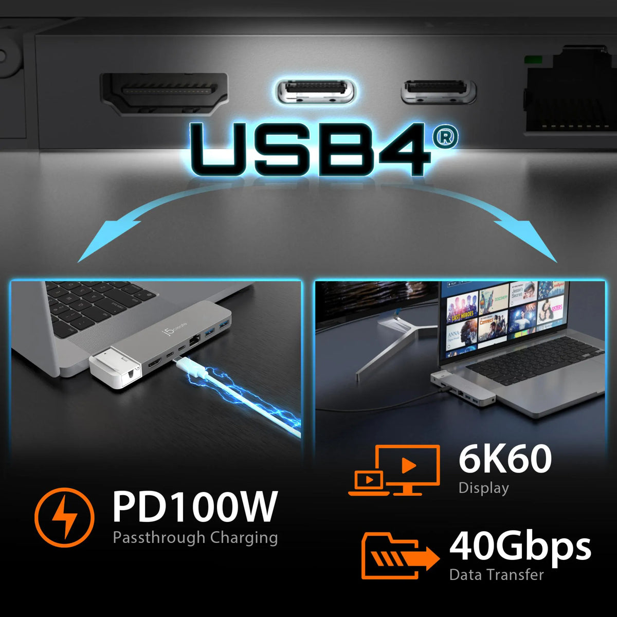 J5create JCD395 4K60 Pro USB4 Hub - Notebook Accessories - Image 9