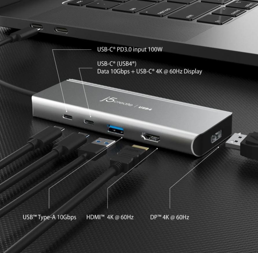 J5create USB4 Dual 4K Multi-Port Hub - Notebook Accessories - Image 4