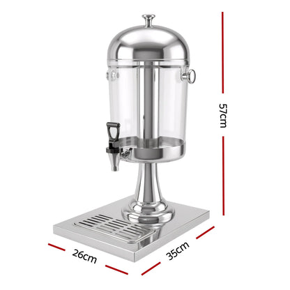 5-Star Chef 8L Beverage Juice Dispenser Tap Ice Tube Single Drip Tray - Image 2