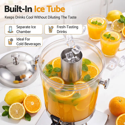 5-Star Chef 8L Beverage Juice Dispenser Tap Ice Tube Single Drip Tray - Image 5