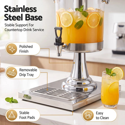 5-Star Chef 8L Beverage Juice Dispenser Tap Ice Tube Single Drip Tray - Image 7