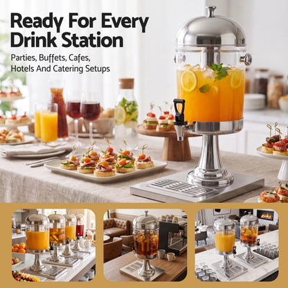 5-Star Chef 8L Beverage Juice Dispenser Tap Ice Tube Single Drip Tray - Image 8