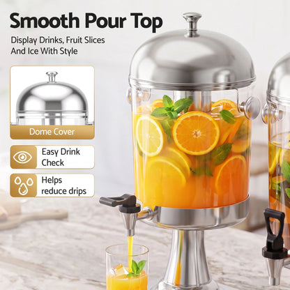 5-Star Chef 16L Dual Tank Juice Dispenser Drink Beverage Server Ice Tubes - Image 6