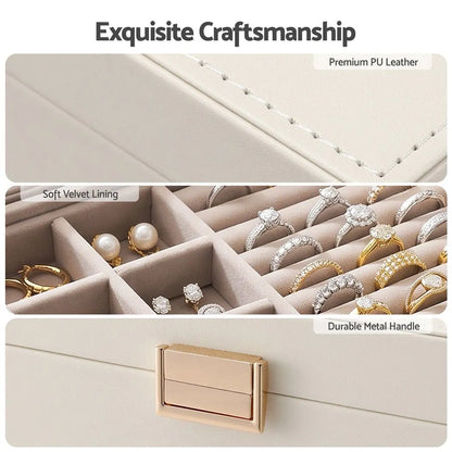 Embellir 2 Layer Jewellery Box Organiser with Clear Lid White - Image 7