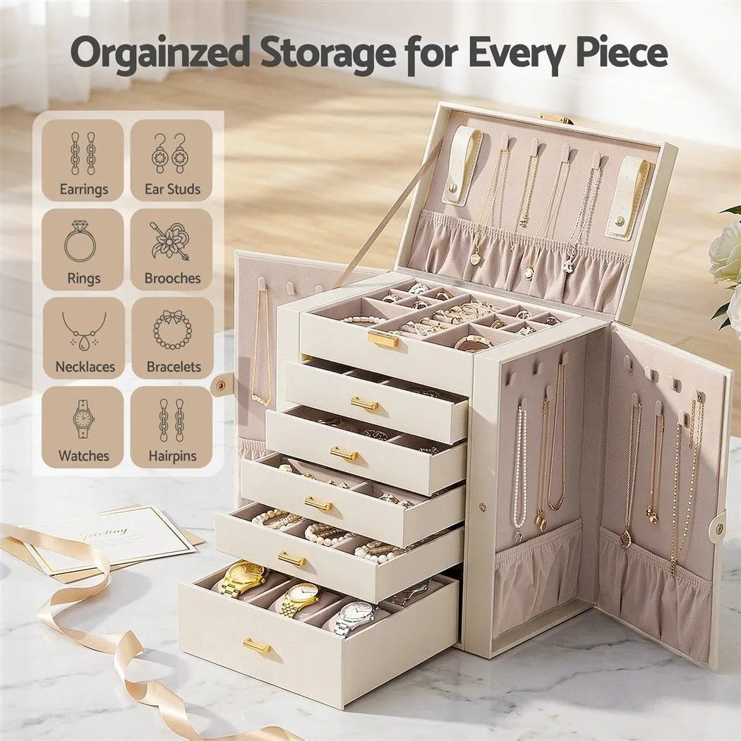 Embellir Jewellery Box 6 Layer Organiser Large Display Case Storage - Image 5