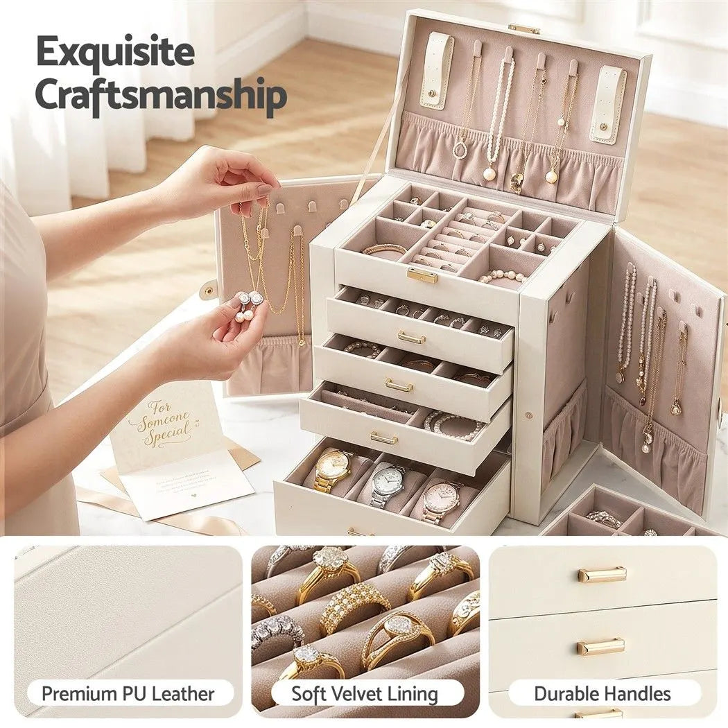 Embellir Jewellery Box 6 Layer Organiser Large Display Case Storage - Image 7