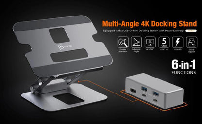 J5create Multi-Angle 4K Docking Stand - Notebook Accessories - Image 3