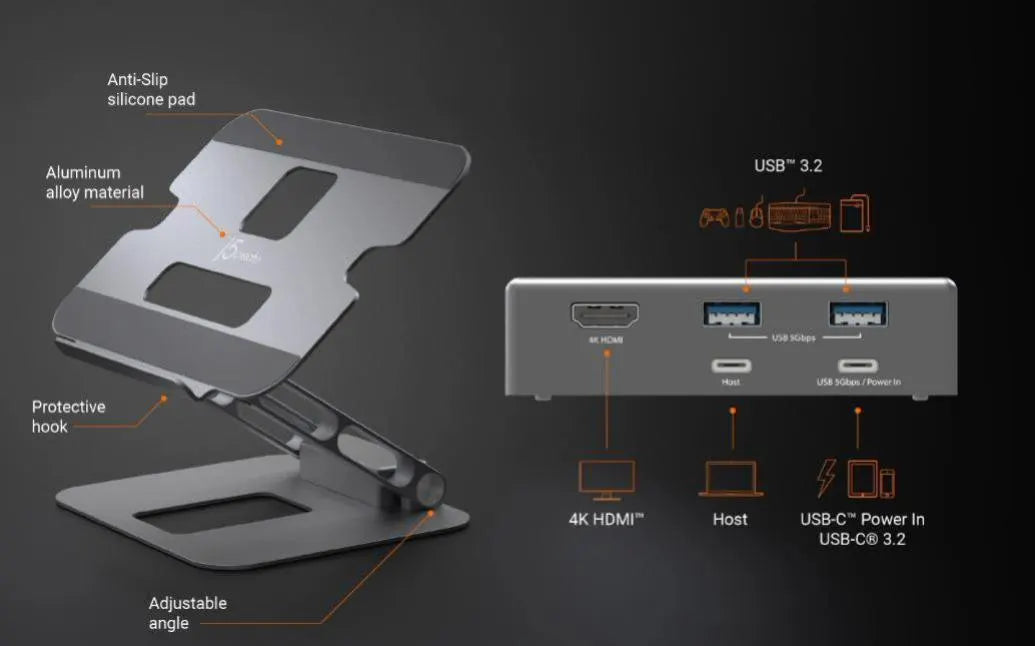 J5create Multi-Angle 4K Docking Stand - Notebook Accessories - Image 5
