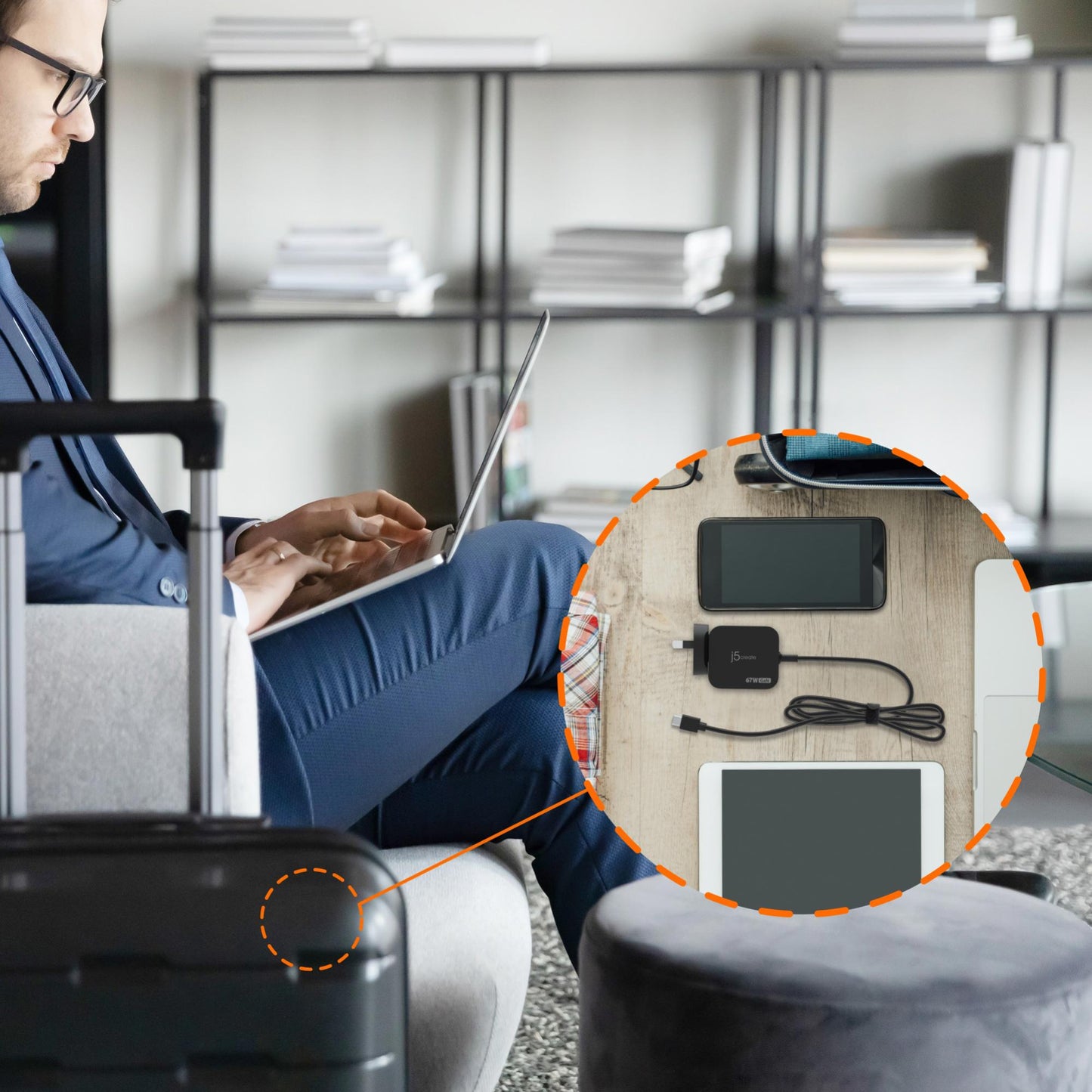 J5create JUP1565DCU 67W GaN PD USB-C - USB - Devices - Image 8