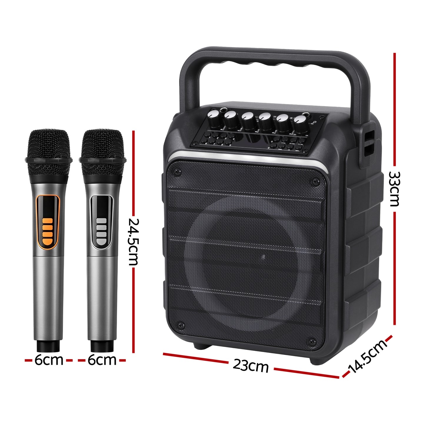 Alpha Portable Karaoke Machine with 2 Wireless Microphones Bluetooth 5.3 - Image 2