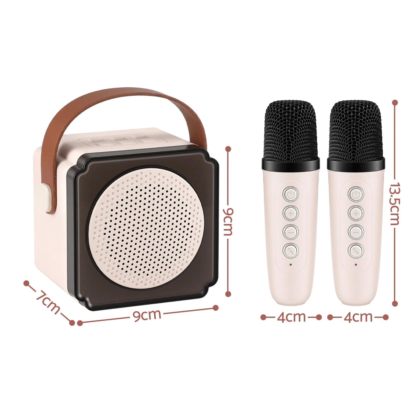 Alpha Mini Portable Karaoke Machine for Adults Kids with 2 Wireless Microphones - Image 2