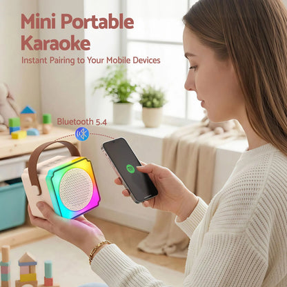 Alpha Mini Portable Karaoke Machine for Adults Kids with 2 Wireless Microphones - Image 6