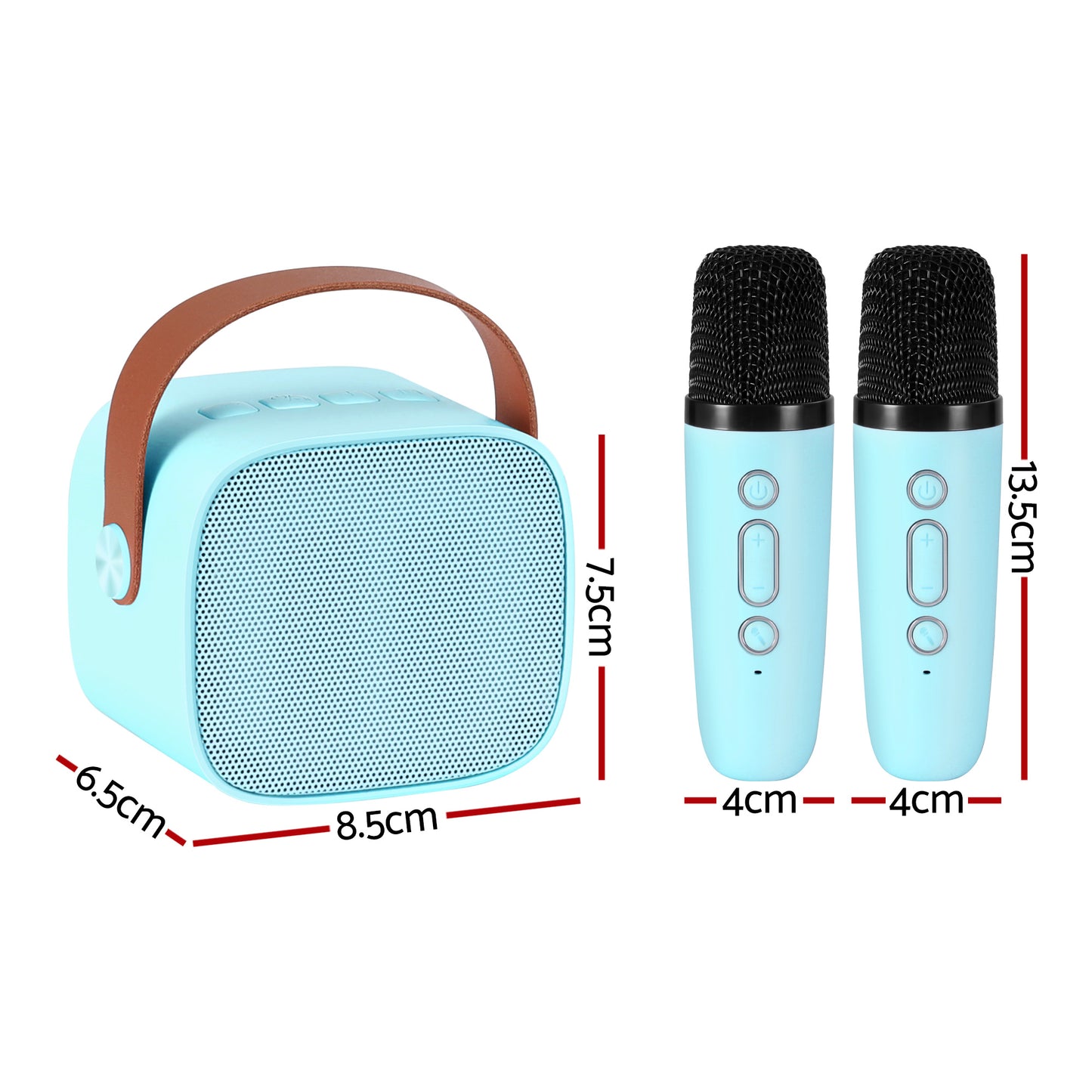 Alpha Mini Portable Karaoke Machine for Adults Kids with 2 Wireless Microphones - Image 2