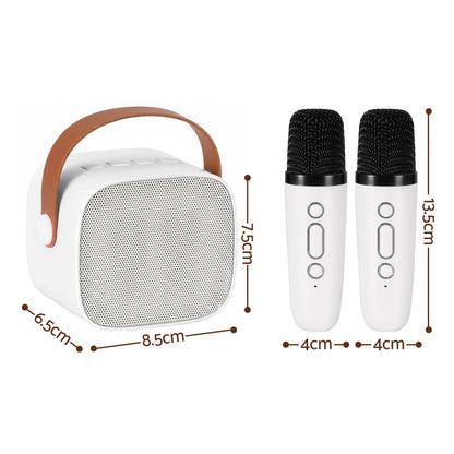 Alpha Mini Portable Karaoke Machine for Adults Kids with 2 Wireless Microphones - Image 2