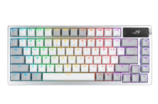 ASUS ROG AZOTH/US/PBT/WHT  (Snow Switch) Gaming Keyboard, OLED Display, NX Snow Switch, 75 Keys,...