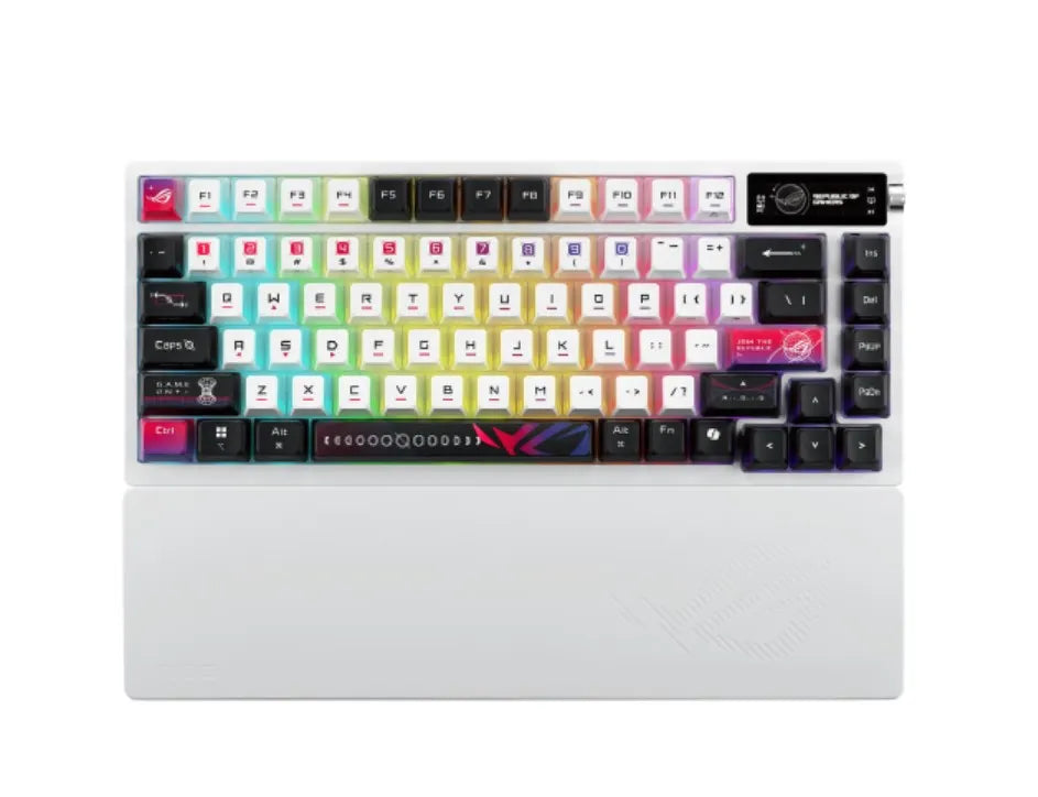 ASUS ROG AZOTH X SNOW SWITCH ROG NX V2 Mechanical Switches, Dye-sublimated, Semi-translucent keyc...