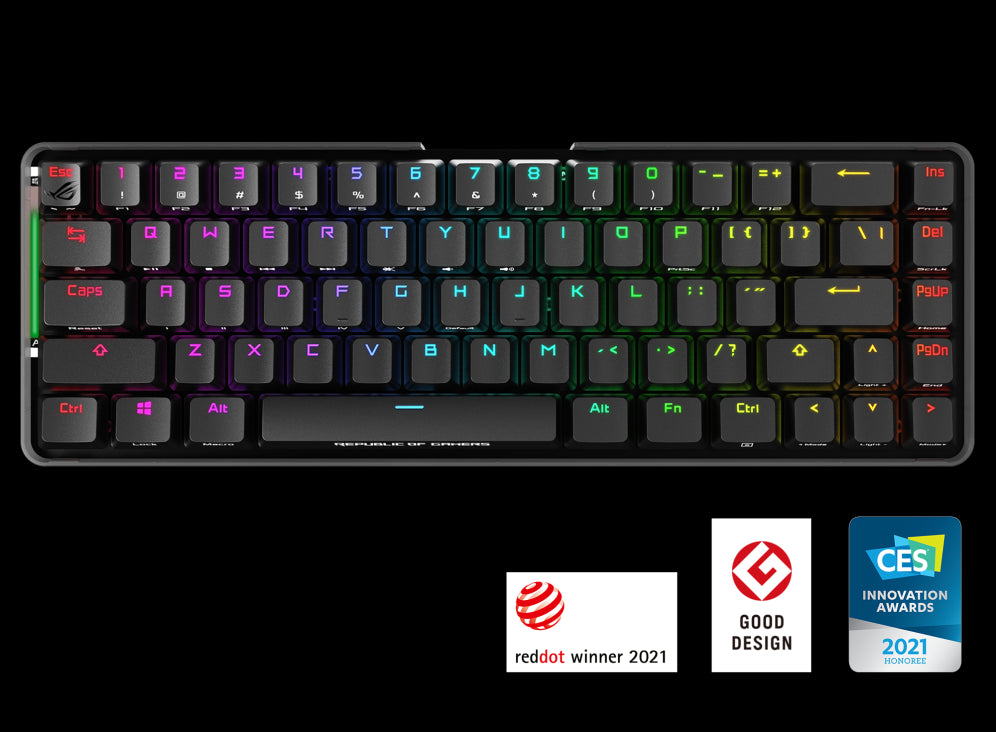 ASUS M601 ROG FALCHION NX Red Switch Compact 65% Wireless Mechanical Gaming Keyboard, 68 Keys, In...