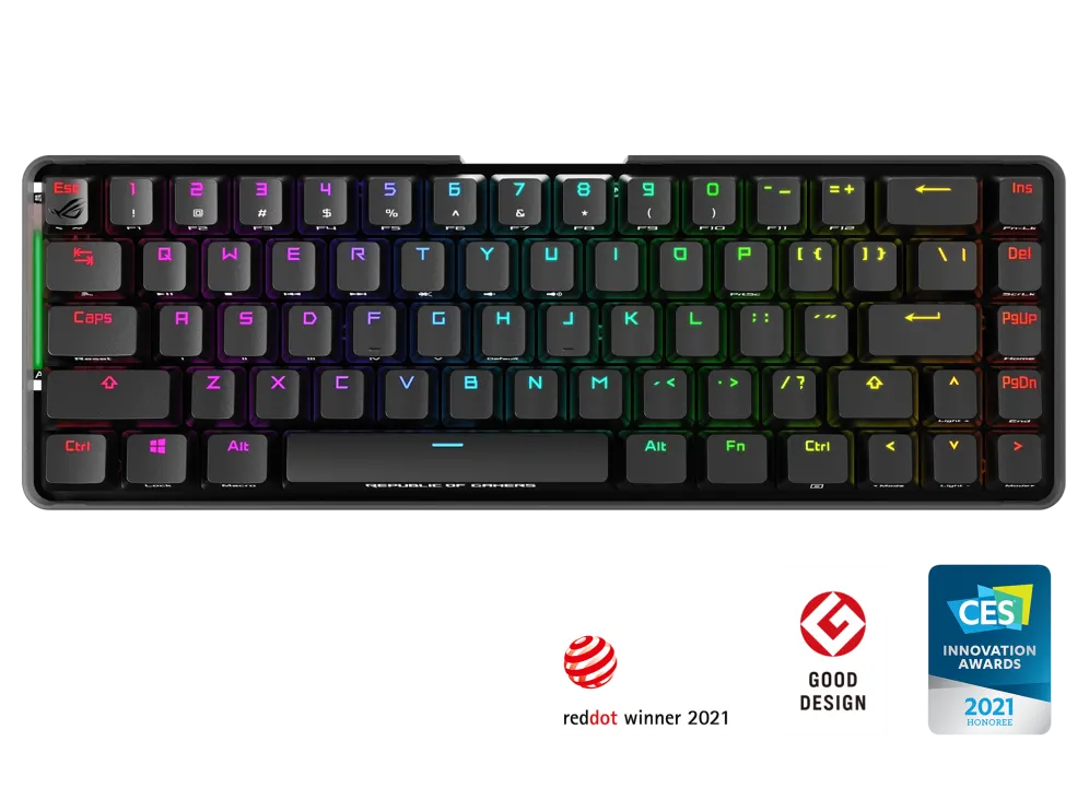 ASUS M601 ROG FALCHION NX Red Switch Compact 65% Wireless Mechanical Gaming Keyboard, 68 Keys, In...
