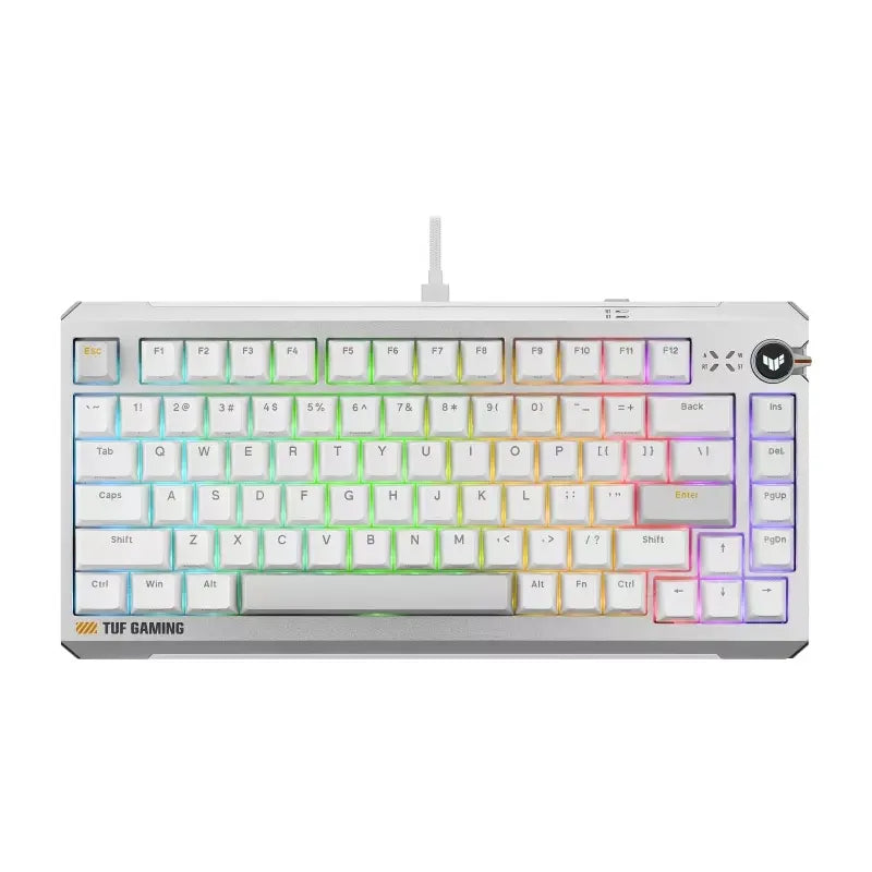 ASUS TUF Gaming K4 Magnetic - White, magnetic switches, 8000Hz polling, 0.1–3.3mm actuation, RGB,...