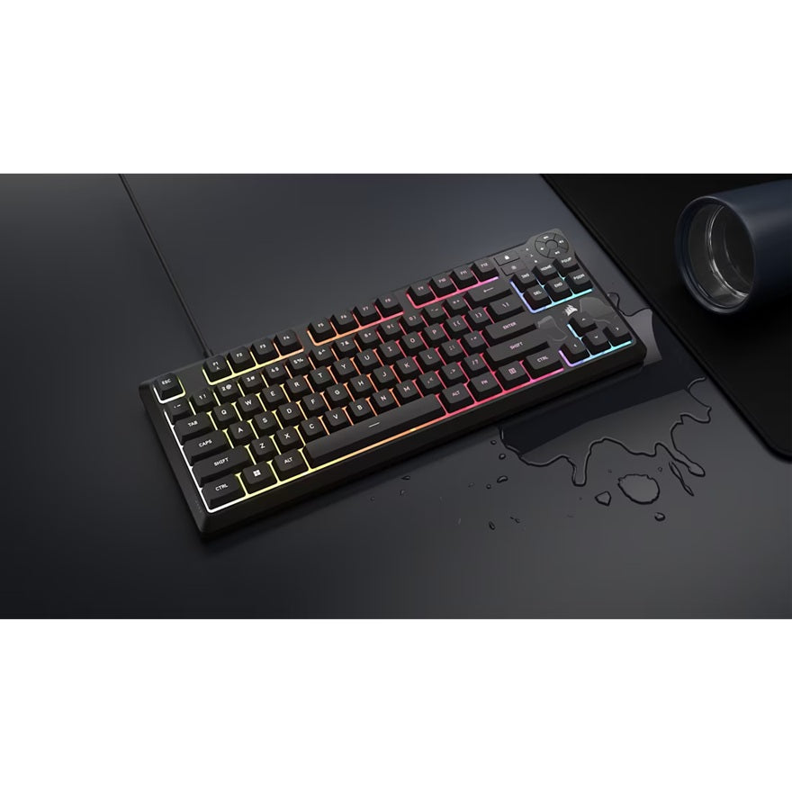 Corsair K55 CORE TKL RGB Gaming Keyboard, 1000Hz, 12KRO, rubber-dome switched, USB 2.0 wired, ded... - Image 2