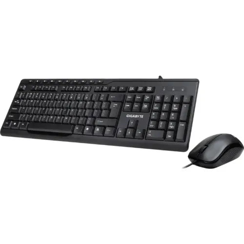 (LS) Gigabyte KM6300 USB Wired Keyboard  Mouse Combo multimedia controls 1000dpi Adjustable Porta...