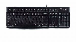 Logitech K120 Wired Keyboard Quiet typing Spill-resistant Durable keys Thin profile Curved space...