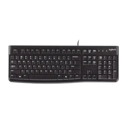 Logitech K120 Wired Keyboard Quiet typing Spill-resistant Durable keys Thin profile Curved space...