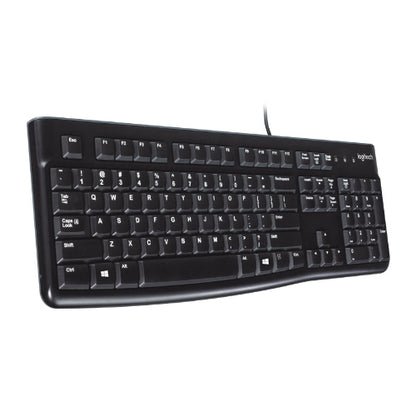 Logitech K120 Wired Keyboard Quiet typing Spill-resistant Durable keys Thin profile Curved space... - Image 2