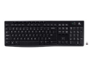 Logitech K270 2.4 GHz Wireless Full Size Keyboard 128-bit AES encryption 24-month battery life Sp...