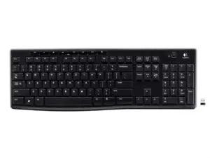 Logitech K270 2.4 GHz Wireless Full Size Keyboard 128-bit AES encryption 24-month battery life Sp...