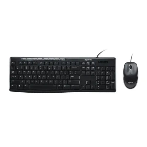 Logitech MK200 USB Media Keyboard and Mouse Combo - 1000dpi USB Full-size Keyboard, Thin profile,...