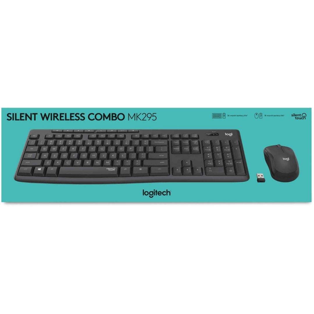 Logitech MK295 WIRELESS SILENT  KEYBOARD AND MOUSE COMBO, 2.4GHZ USB RECEIVER - 1YR WTY - Keyboards - Image 4