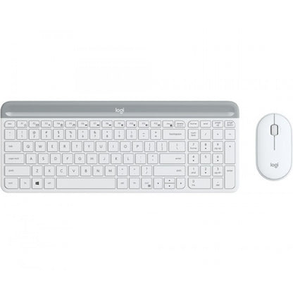 (LS)Logitech MK470 Slim Wireless Keyboard Mouse Combo Nano Receiver 1 Yr Warranty -White - Keyboards