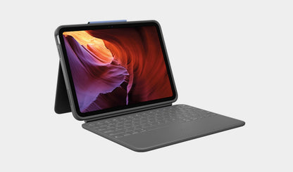 Logitech Rugged Folio Case for iPad 10th Gen - Oxford Grey - Keyboards