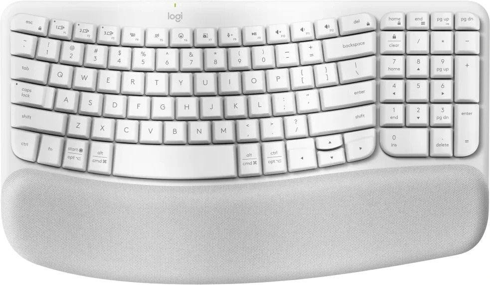 (LS) Logitech Ergo Series Wave Keys Wireless Ergonomic Keyboard (Off-white) - Keyboards
