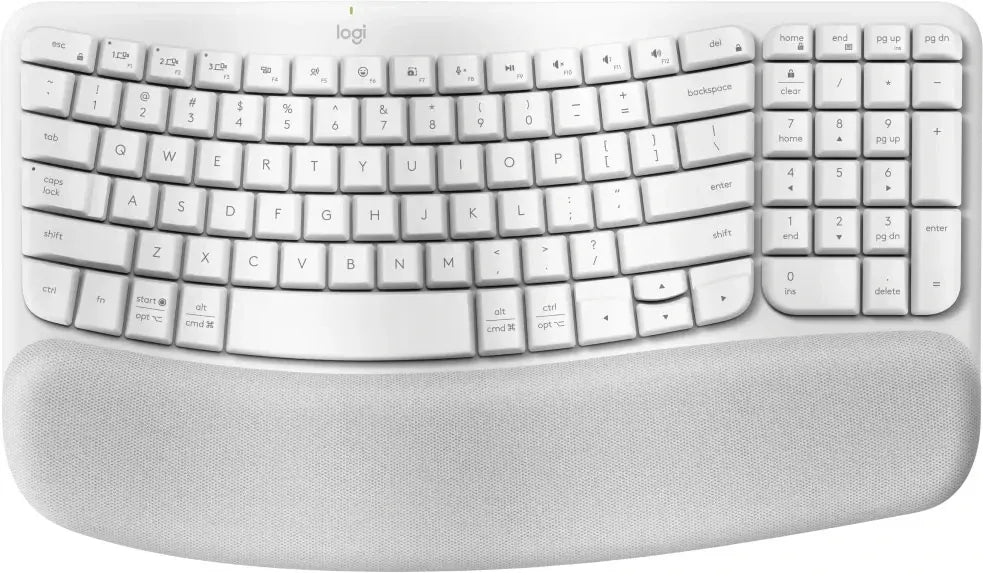 (LS) Logitech Ergo Series Wave Keys Wireless Ergonomic Keyboard (Off-white) - Keyboards